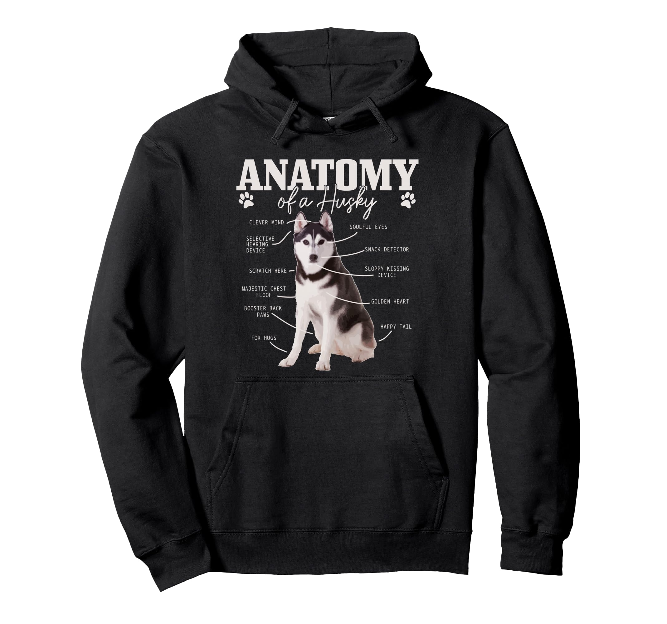 Anatomy Siberian Husky Funny Dog Husky Hoodie - Novelty Apparel for Adults - T-Shirt, Sweatshirt, Hoodie