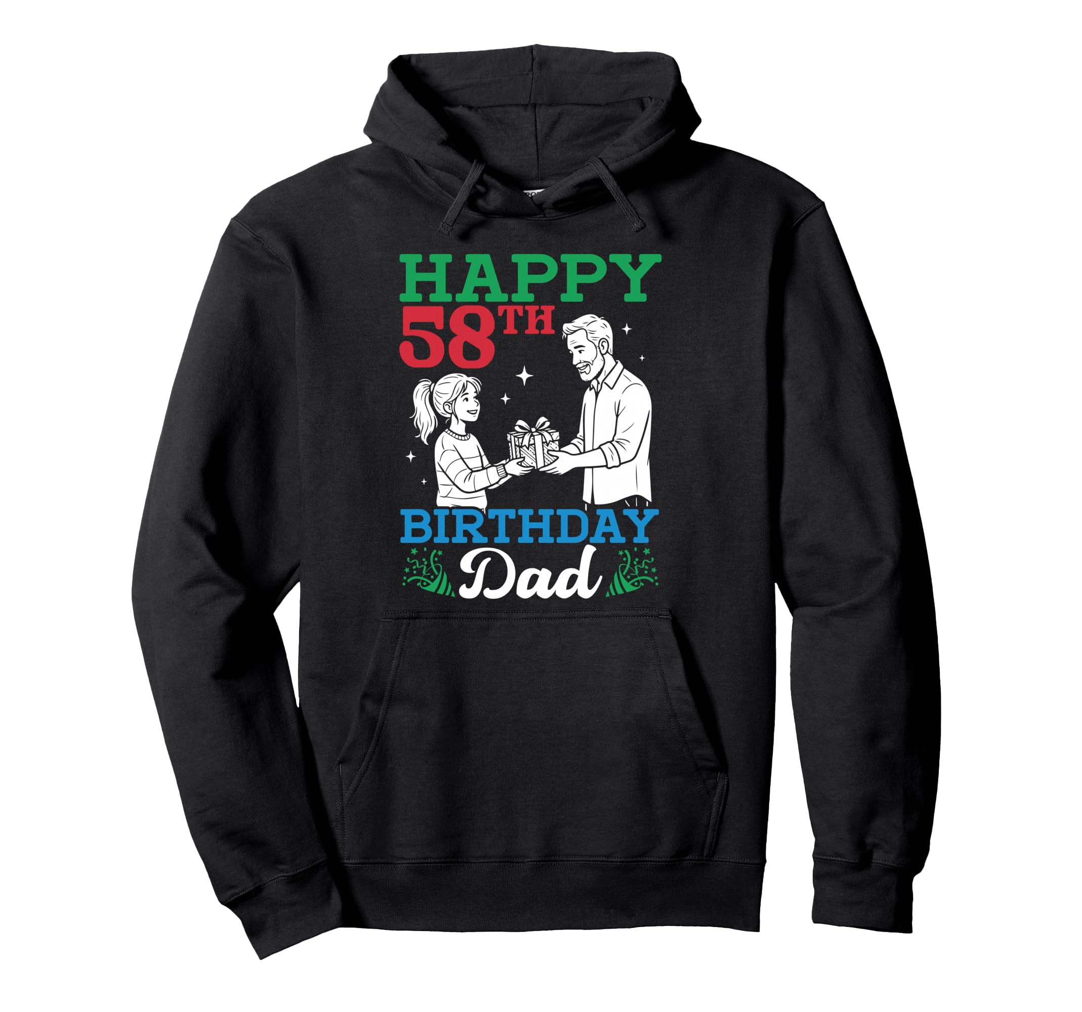 Happy 58Th Birthday Dad 58 Years Old Hoodie - Novelty Apparel Men Women - T-Shirt, Sweatshirt, Hoodie