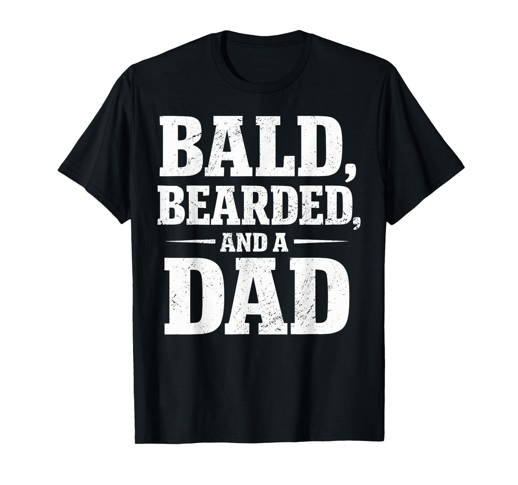Bald Bearded Dad Fathers Day Balding T-Shirt - Custom Art Print for Adults - T-Shirt, Sweatshirt, Hoodie