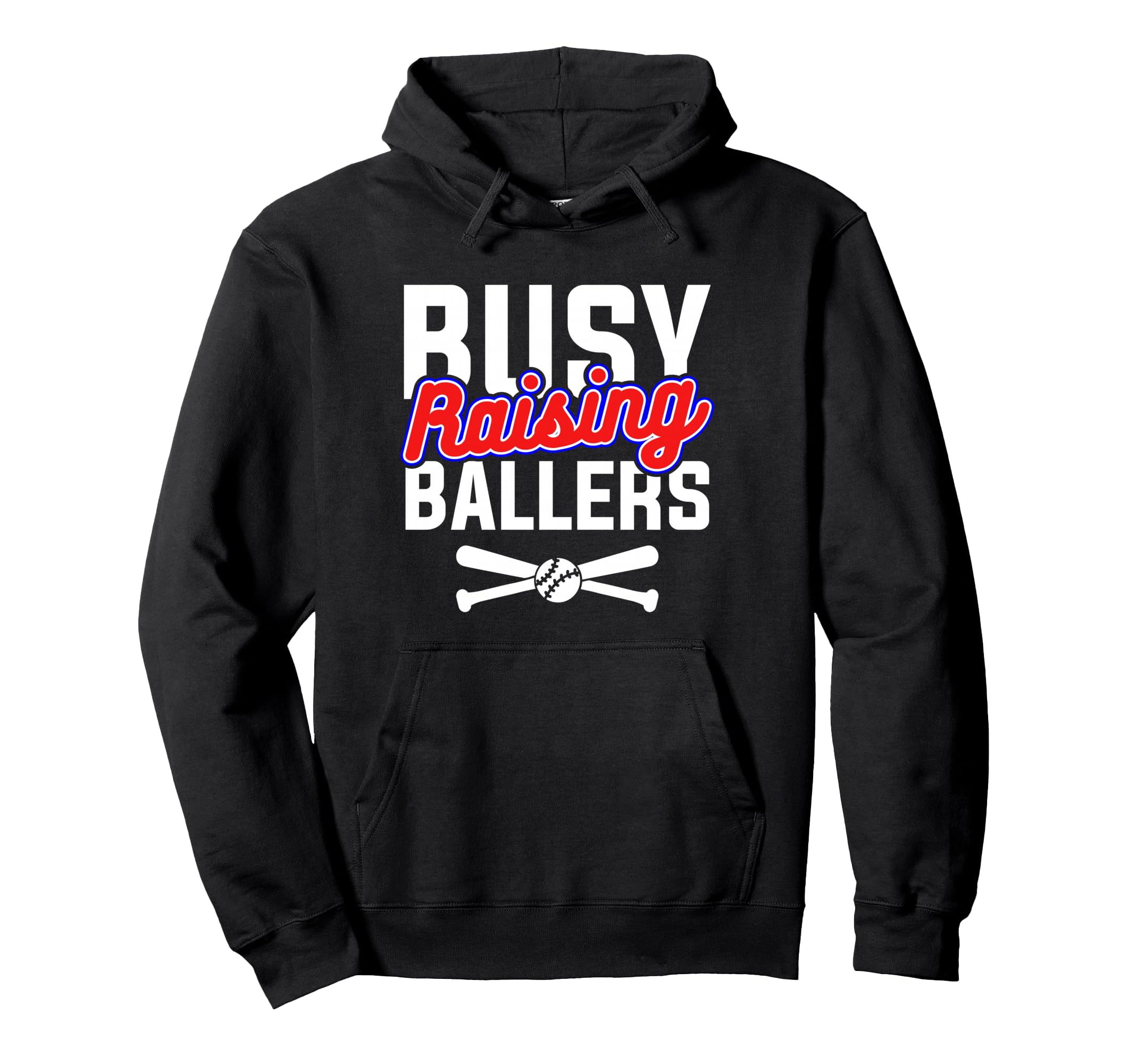 Busy Raising Ballers Mom Baseball Hoodie - Minimalist Print for Adults - T-Shirt, Sweatshirt, Hoodie