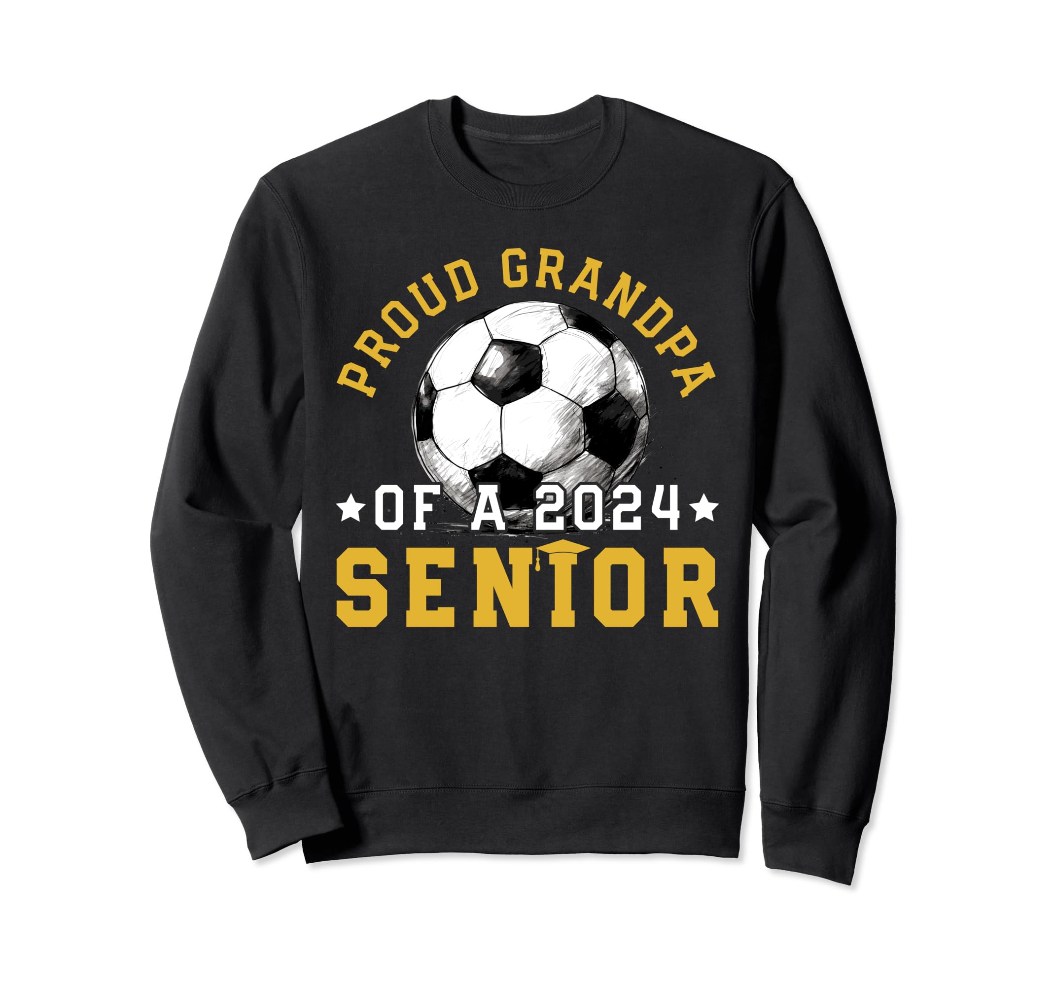 Class 2024 Grandpa Soccer Senior Sweatshirt - Minimalist Print for Adults - T-Shirt, Sweatshirt, Hoodie