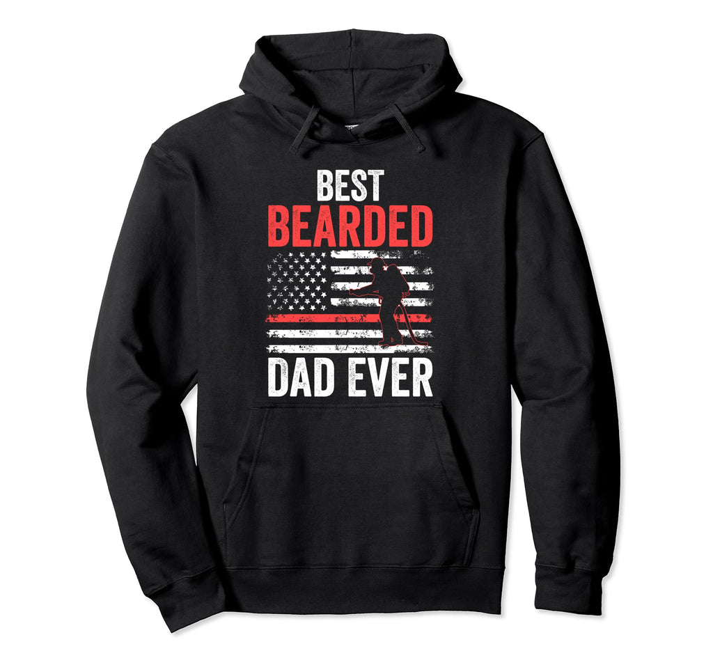Best Bearded Dad Ever Fireman Hoodie - Novelty Apparel Men Women - T-Shirt, Sweatshirt, Hoodie