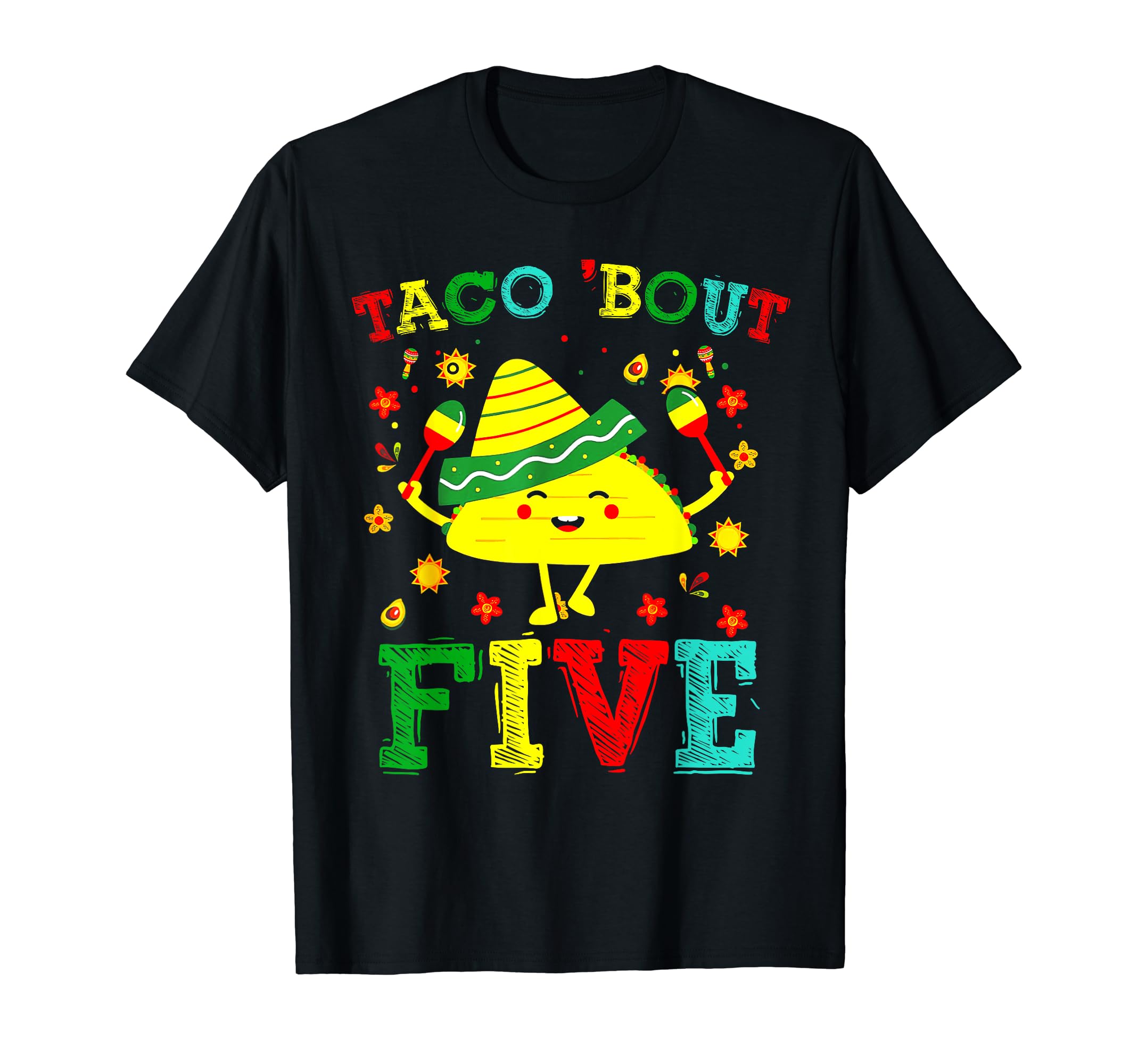 Taco 5Th Birthday Outfit Taco Bout Five T-Shirt - Unique Graphic Unisex - T-Shirt, Sweatshirt, Hoodie