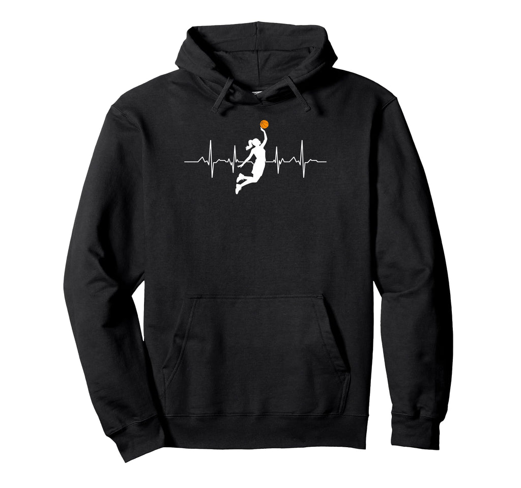 Heartbeat Basketball Player Slam Hoodie - Aesthetic Graphic for Adults - T-Shirt, Sweatshirt, Hoodie