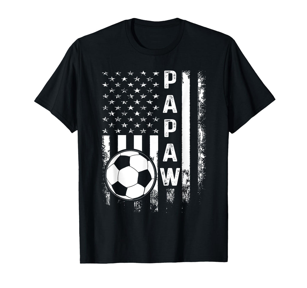 Soccer Papaw American Flag T-Shirt - Aesthetic Graphic Unisex - T-Shirt, Sweatshirt, Hoodie