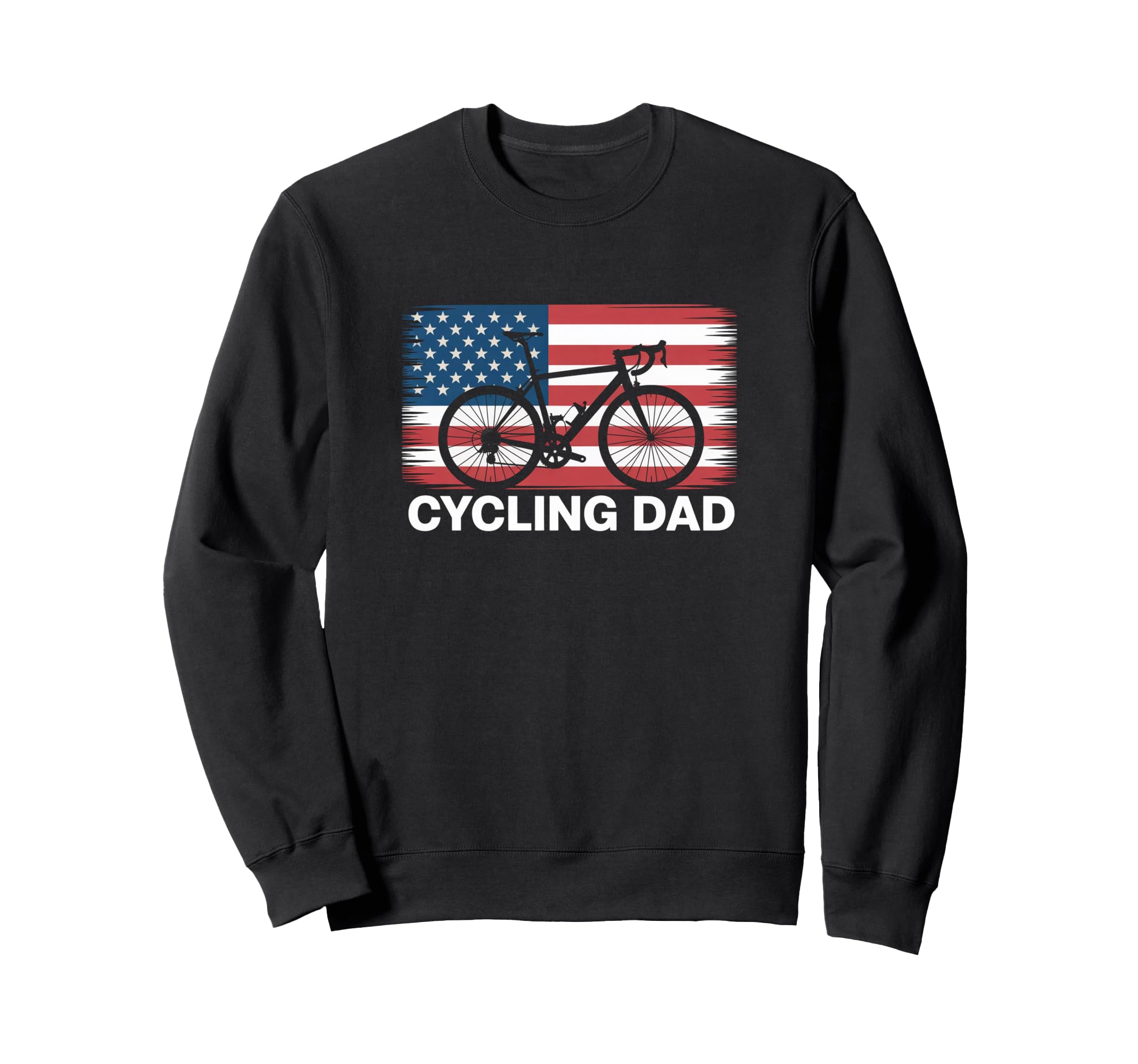 Cycling Dad American Flag Road Bike Sweatshirt - Novelty Apparel Unisex - T-Shirt, Sweatshirt, Hoodie