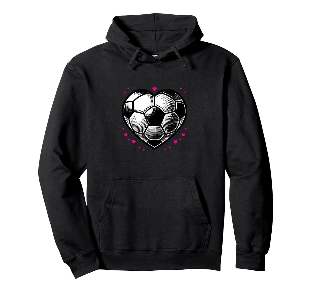 Soccer Ball Heart Mom Fan Parent Hoodie - Custom Art Print Men Women - T-Shirt, Sweatshirt, Hoodie