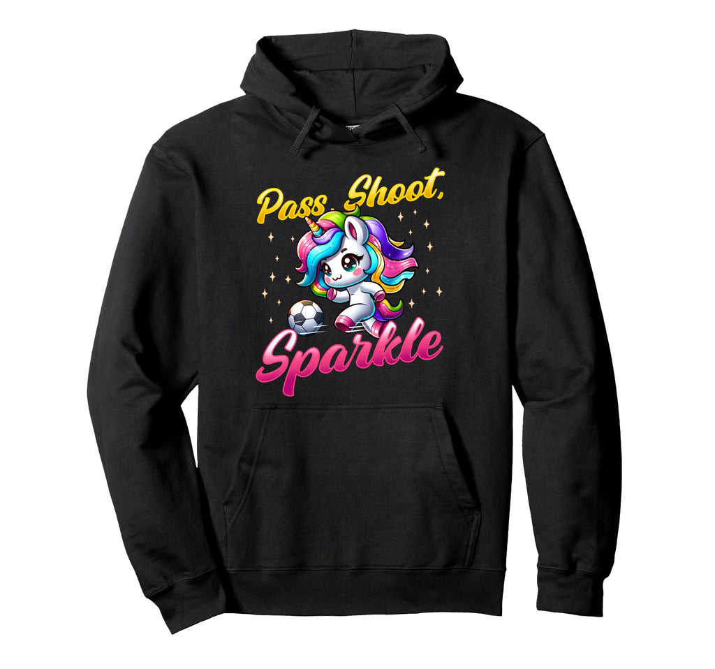 Pass Shoot Sparkle Soccer Player Hoodie - Casual Everyday Wear for Adults - T-Shirt, Sweatshirt, Hoodie