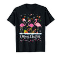 Merry Hat Santa Flamingo Light Snow T-Shirt - Custom Art Print Men Women - T-Shirt, Sweatshirt, Hoodie