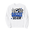 Soccer Sister Leopard Funny Sweatshirt - Aesthetic Graphic for Adults - T-Shirt, Sweatshirt, Hoodie