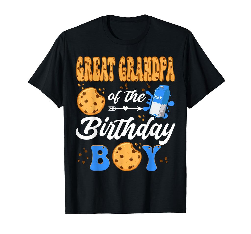 Great Grandpa Birthday Milk Cookies 1St T-Shirt - Graphic Print Unisex - T-Shirt, Sweatshirt, Hoodie