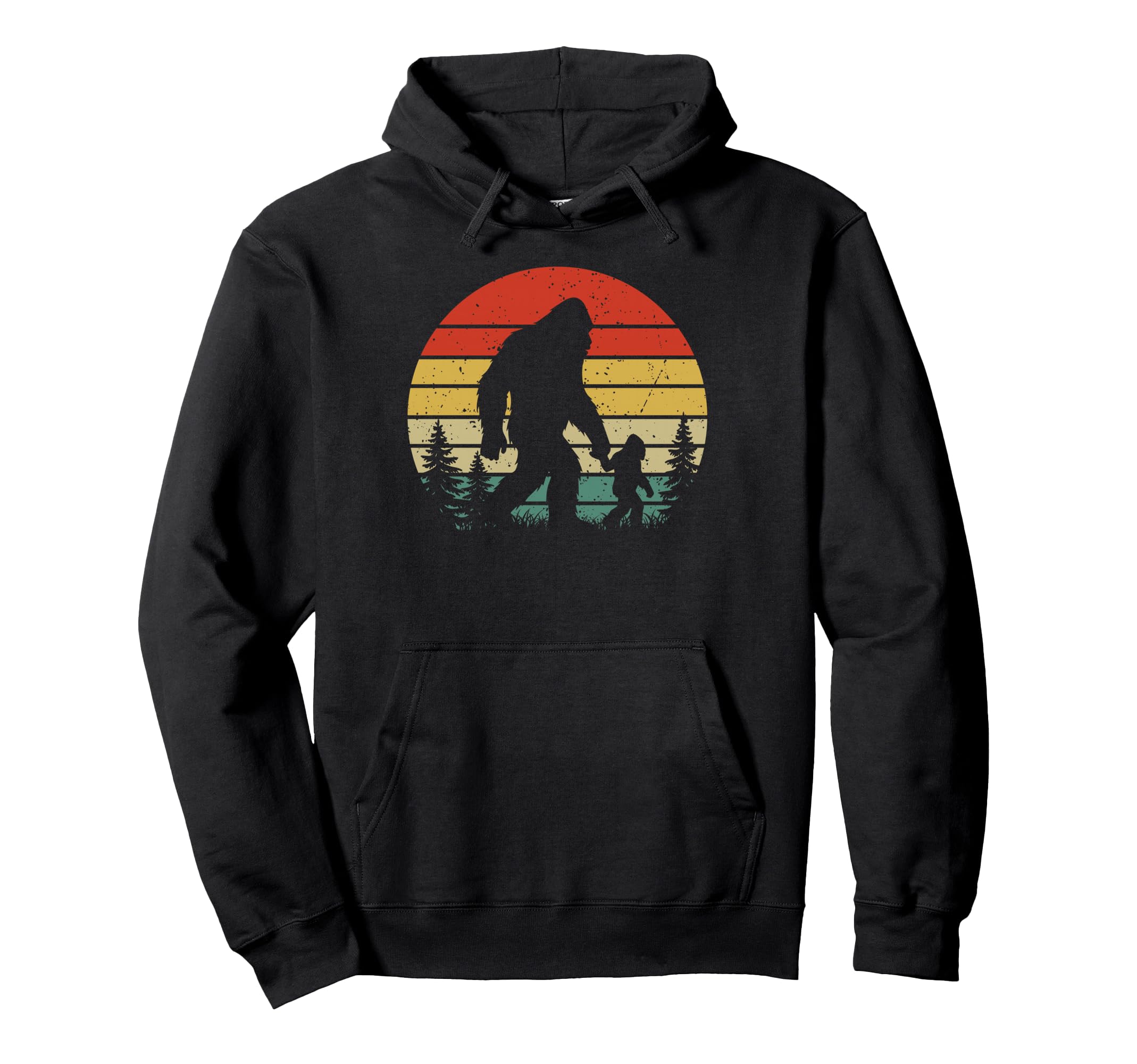 Bigfoot Dad Son Matching Family Fathers Hoodie - Graphic Print Men Women - T-Shirt, Sweatshirt, Hoodie