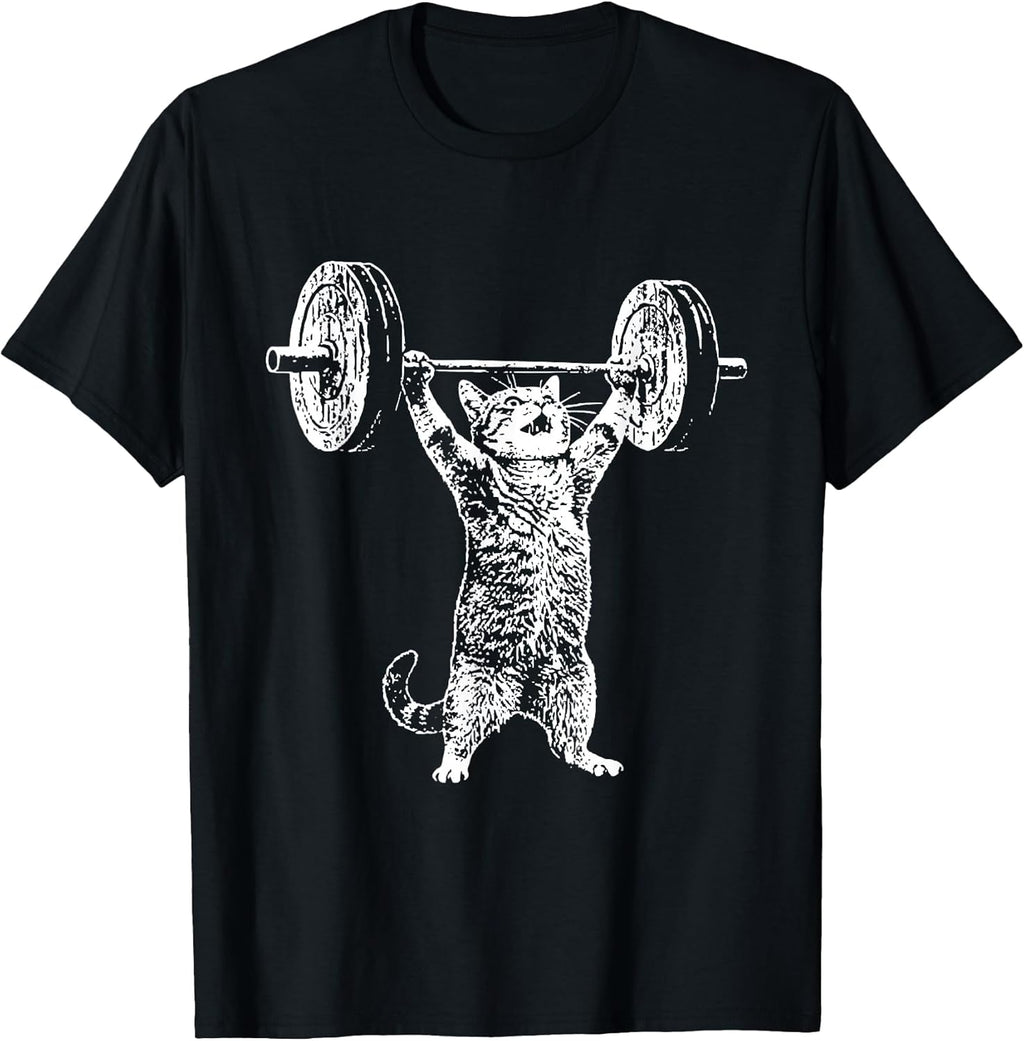 Funny Cat Gym Workout Deadlift Meme Pump Kitten - Adult & Kids T-Shirts, Sweatshirts & Hoodies apparel design preview 1