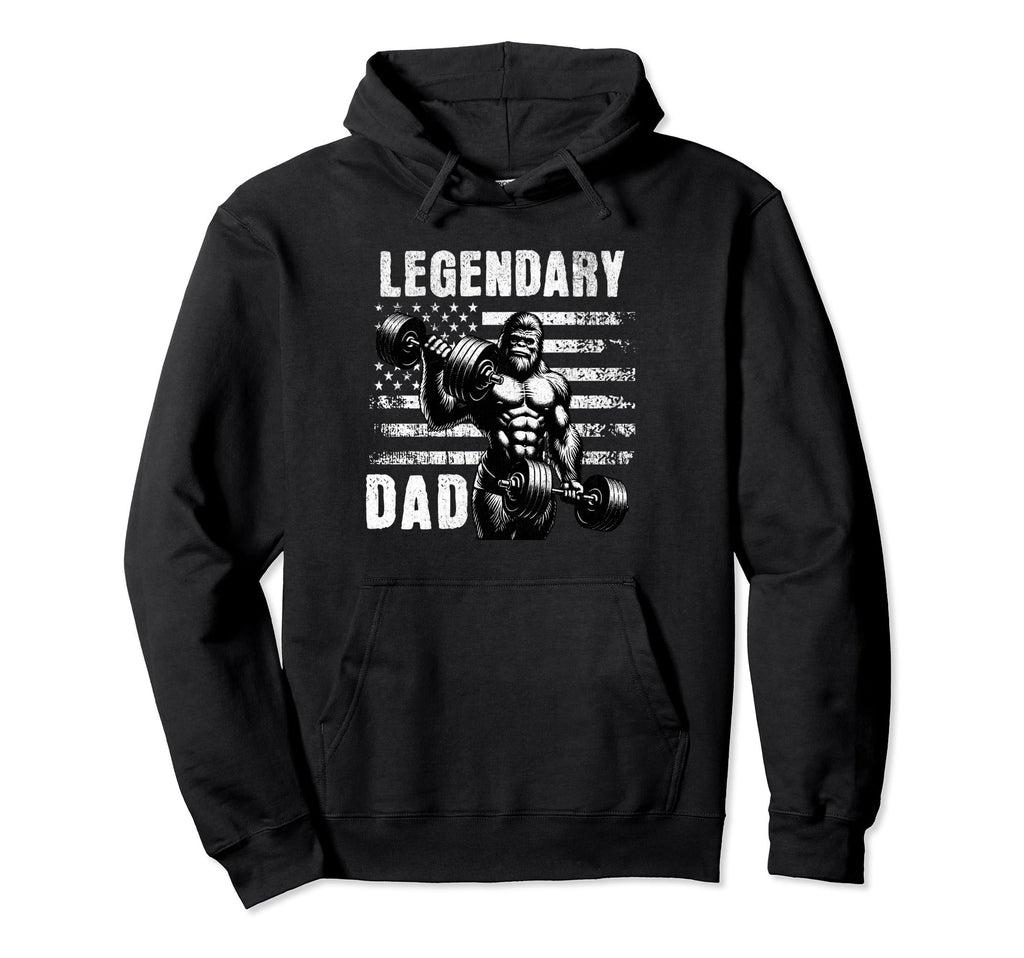 Legendary Dad Fathers Day Bigfoot Usa Hoodie - Unique Graphic Men Women - T-Shirt, Sweatshirt, Hoodie