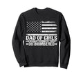 Dad 2 Outnumbered Patriotic Flag Sweatshirt - Minimalist Print Men Women - T-Shirt, Sweatshirt, Hoodie