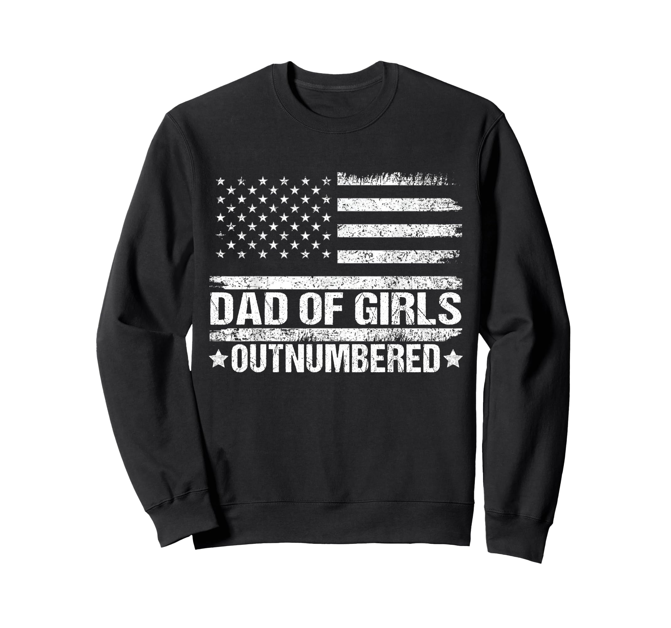 Dad 2 Outnumbered Patriotic Flag Sweatshirt - Minimalist Print Men Women - T-Shirt, Sweatshirt, Hoodie