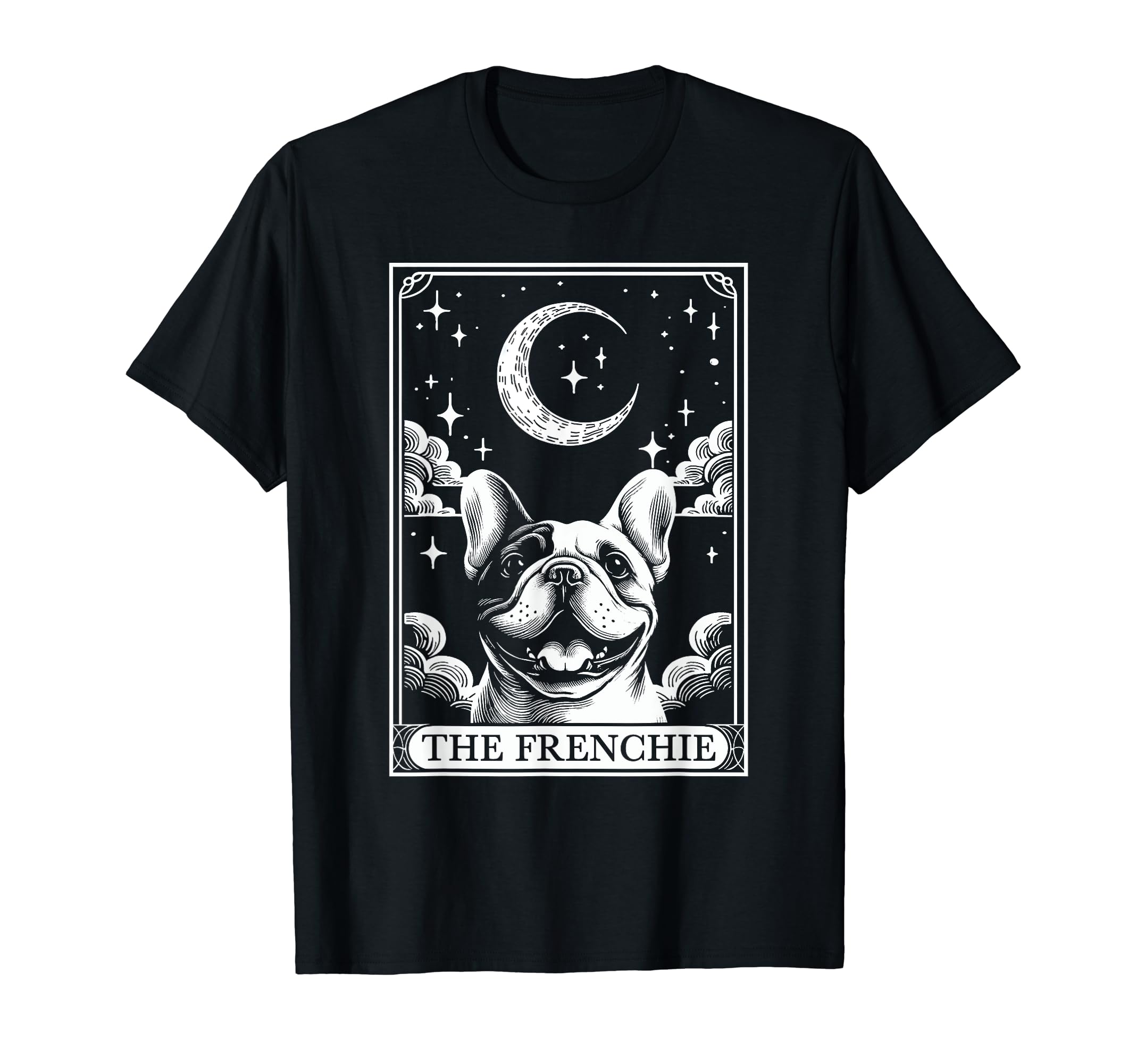 Tarot Card Crescent Moon French Bulldog T-Shirt - Graphic Print Men Women - T-Shirt, Sweatshirt, Hoodie