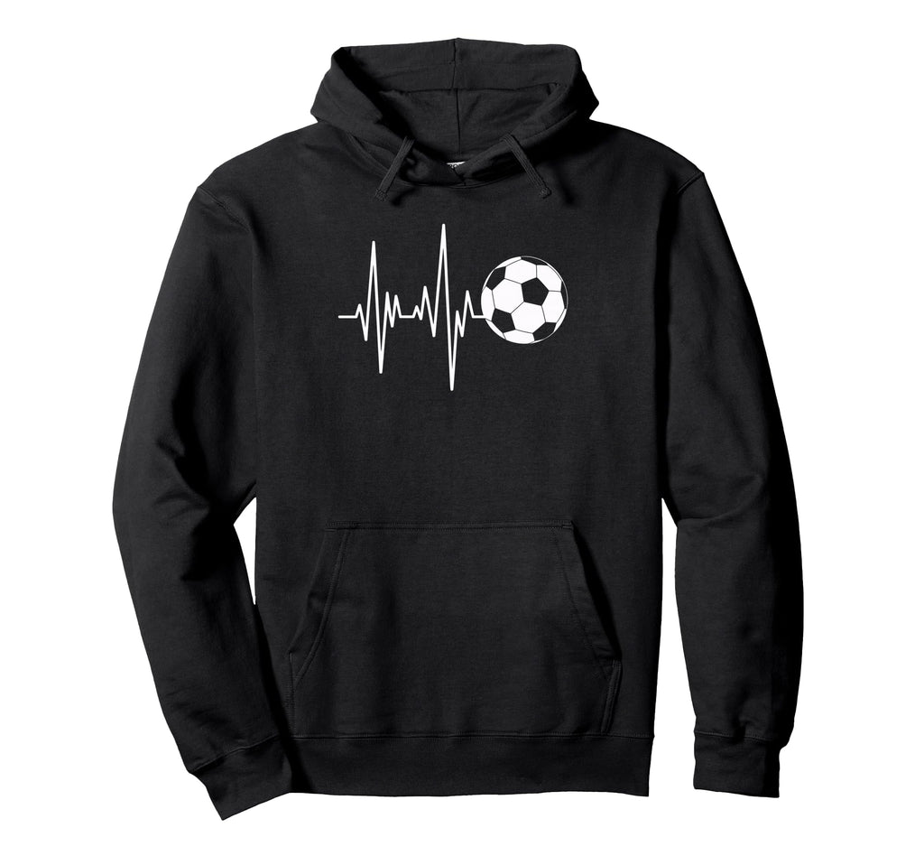Soccer Heartbeat Ecg Ball Minimal Hoodie - Trendy Graphic Men Women - T-Shirt, Sweatshirt, Hoodie