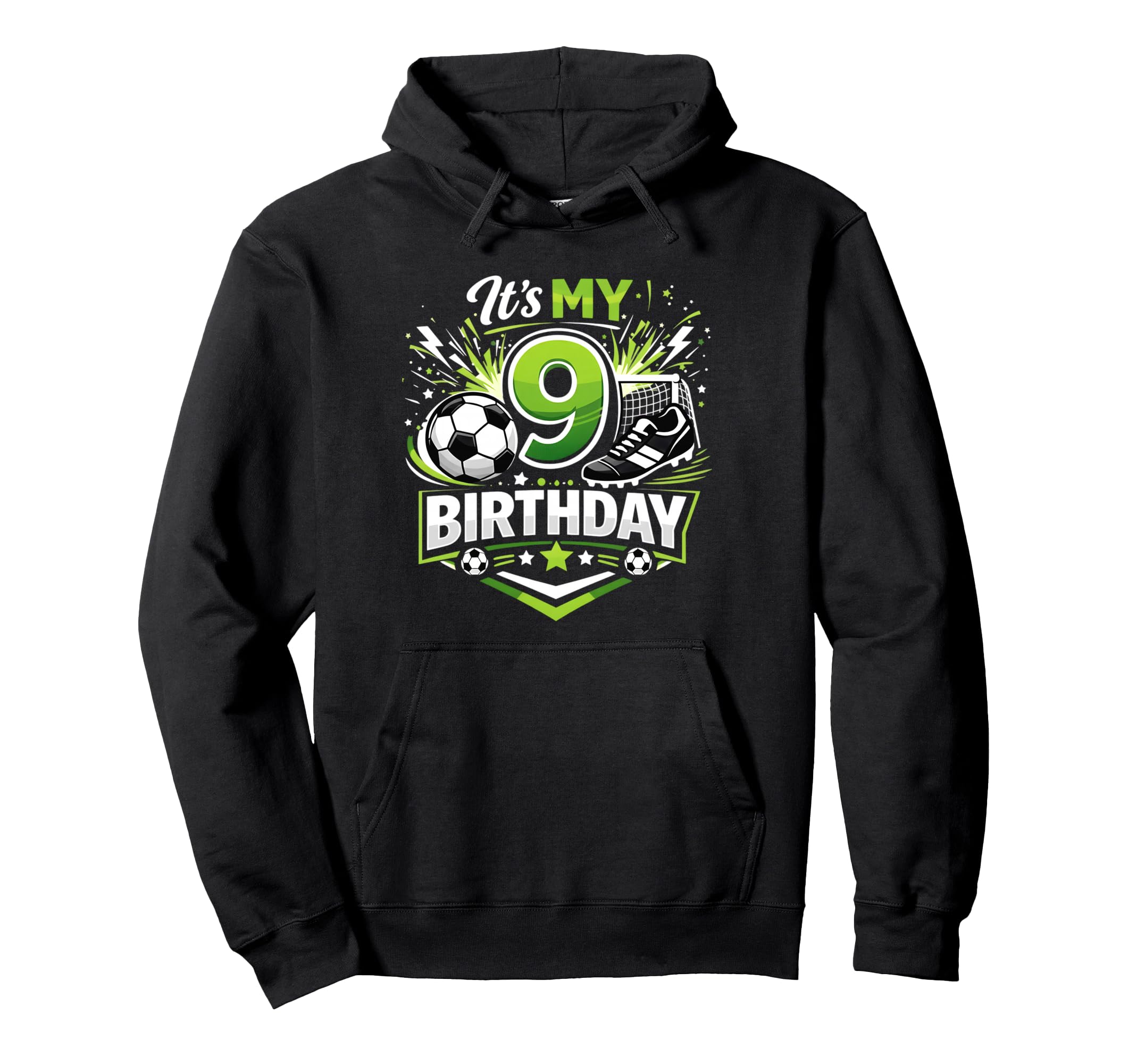 Its My 9Th Birthday Soccer Ball 9 Year Hoodie - Unique Graphic for Adults - T-Shirt, Sweatshirt, Hoodie