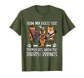 Olive Military Dog Pack Gun Decor T-Shirt - Minimalist Print for Adults - T-Shirt, Sweatshirt, Hoodie