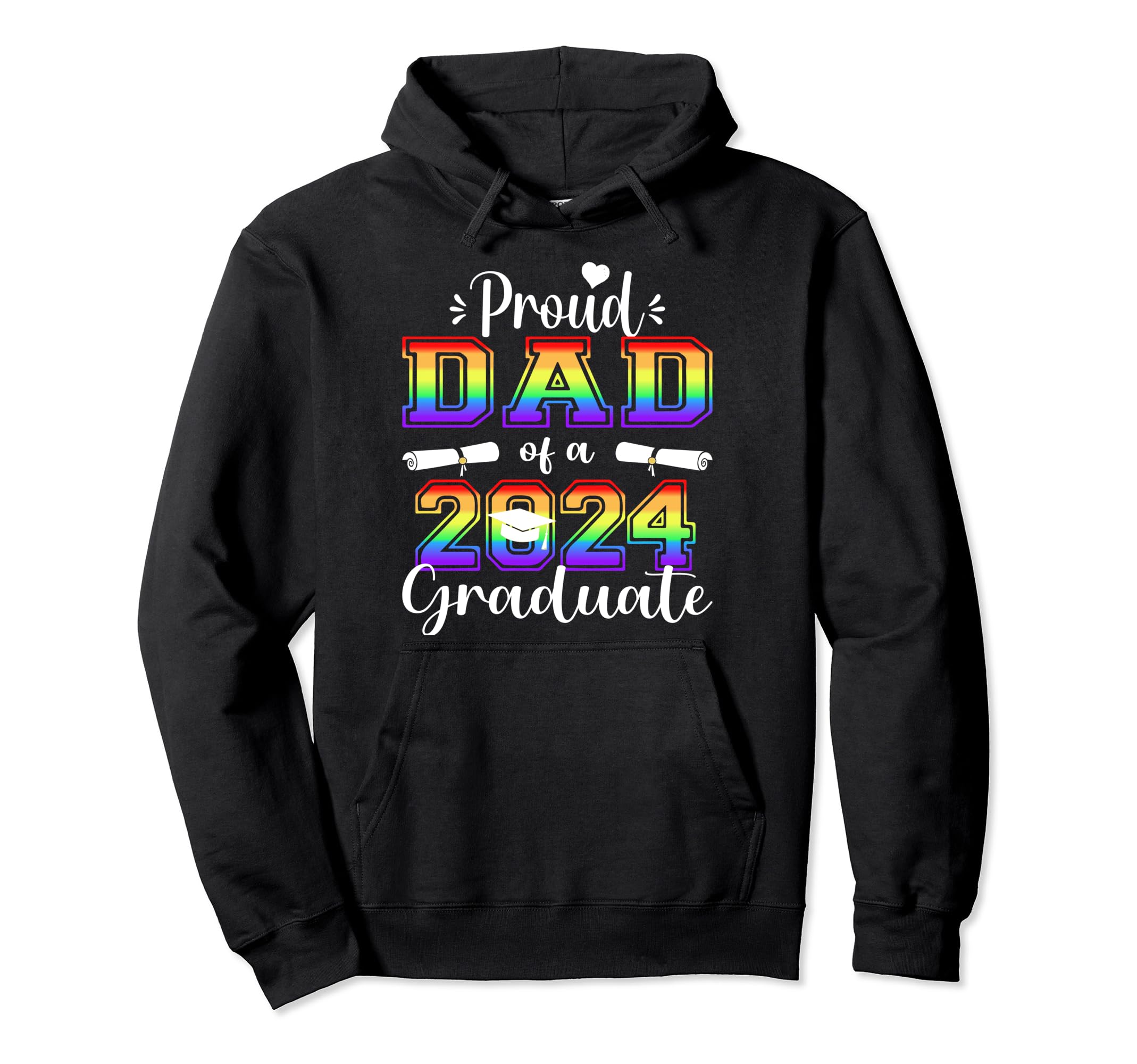 Proud Dad 2024 Graduate Class 2024 Hoodie - Aesthetic Graphic for Adults - T-Shirt, Sweatshirt, Hoodie