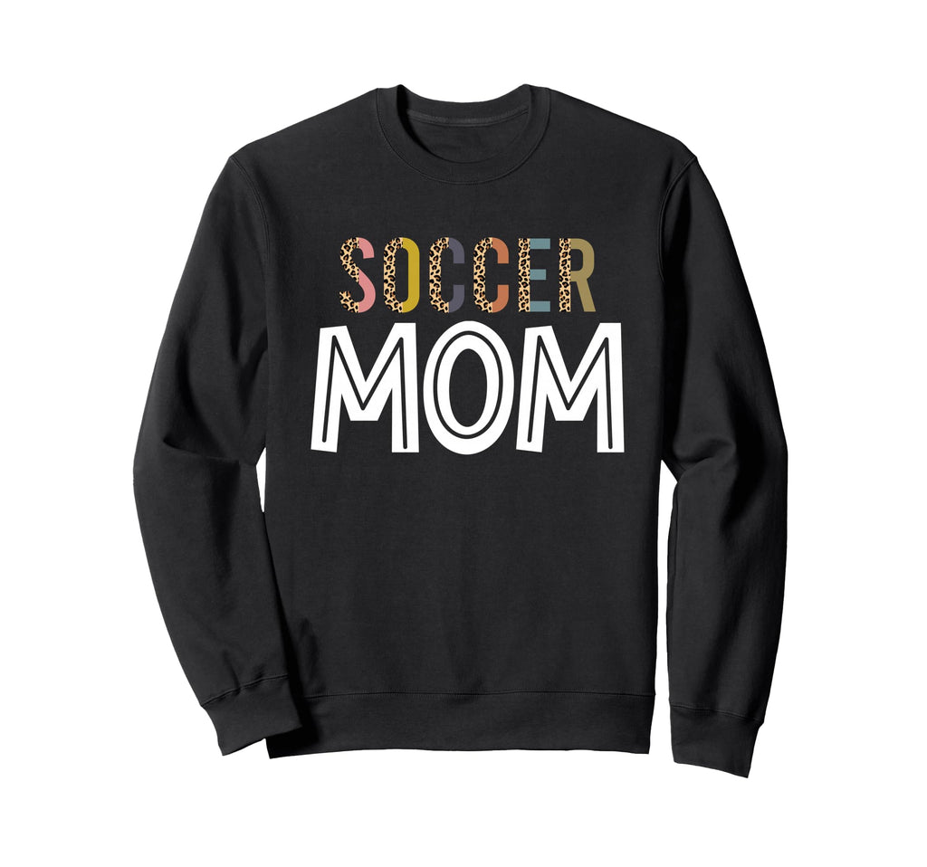 Leopard Soccer Mama Soccer Mom Gifts Sweatshirt - Unique Graphic Unisex - T-Shirt, Sweatshirt, Hoodie