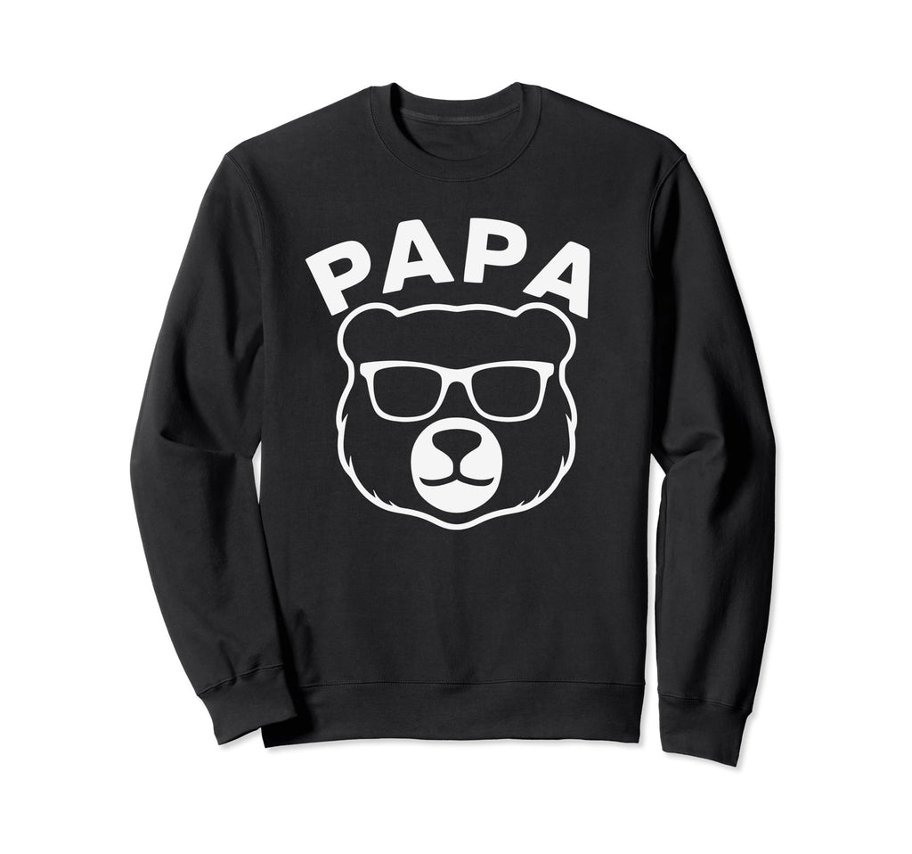 Mens Papa Word Bear Head Sunglasses Sweatshirt - Graphic Print Men Women - T-Shirt, Sweatshirt, Hoodie
