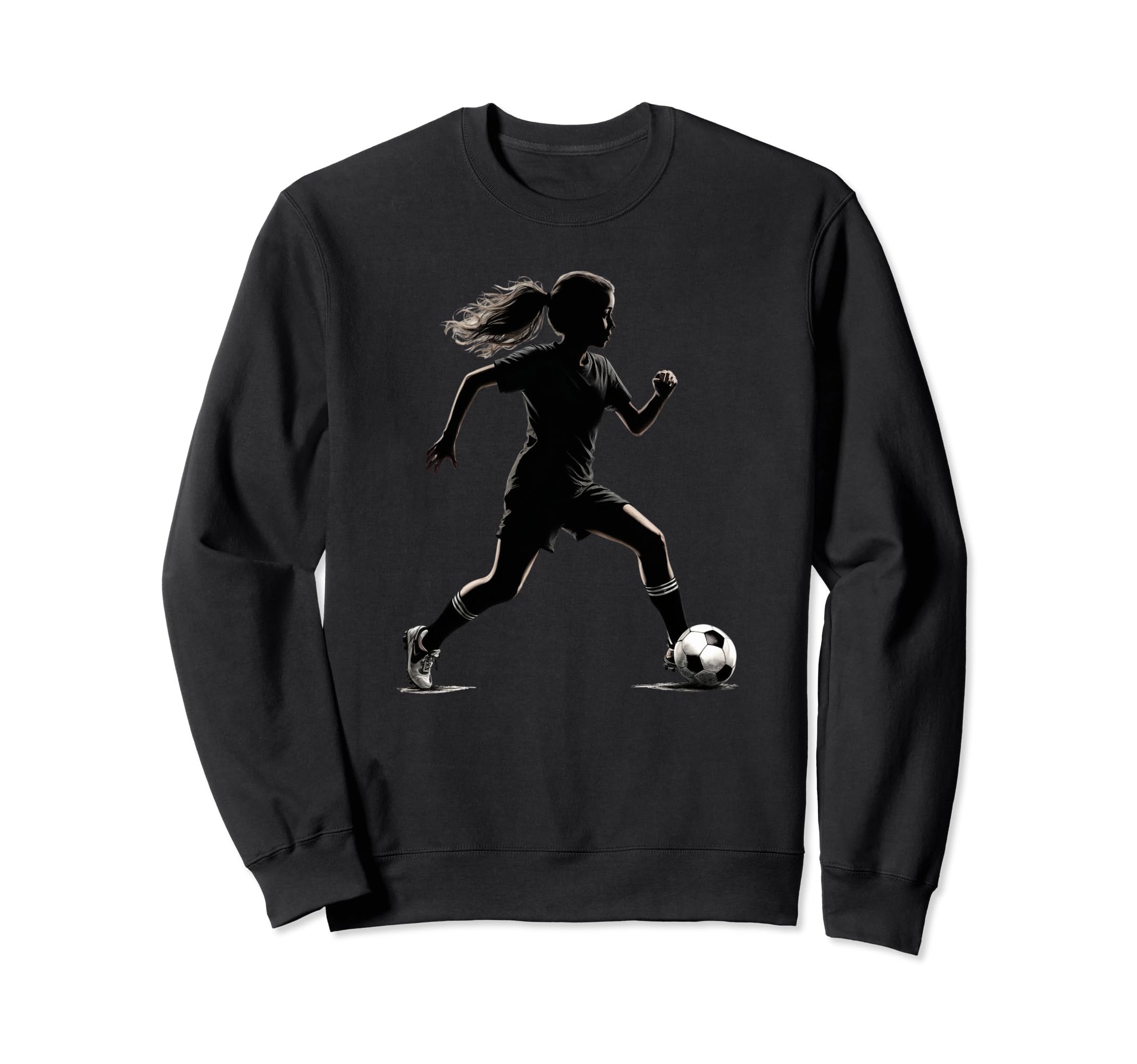 Soccer Player Silhouette Womens Sweatshirt - Unique Graphic Men Women - T-Shirt, Sweatshirt, Hoodie