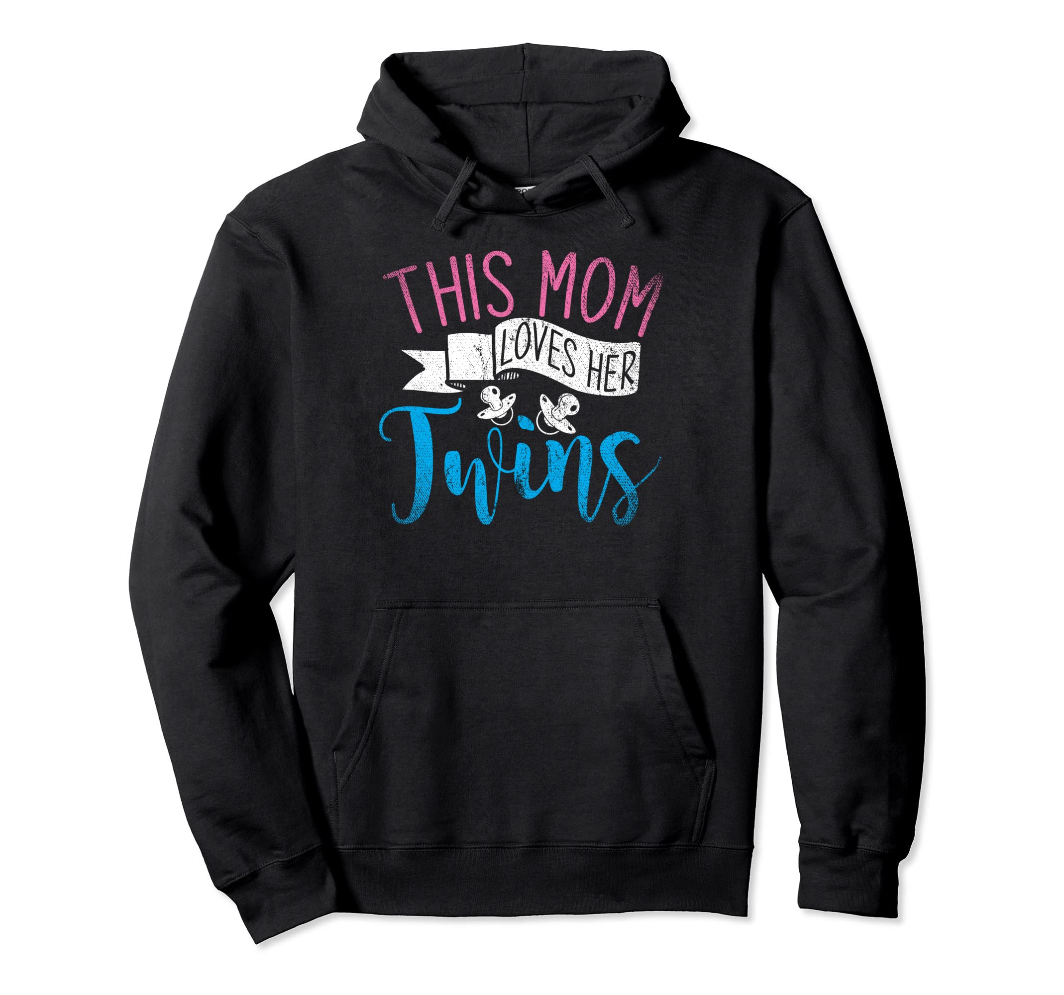 This Mom Loves Her Twins Twin Mommy Hoodie - Custom Art Print for Adults - T-Shirt, Sweatshirt, Hoodie
