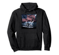 American Flag Trucker Dad Big Rig Hoodie - Casual Everyday Wear Unisex - T-Shirt, Sweatshirt, Hoodie