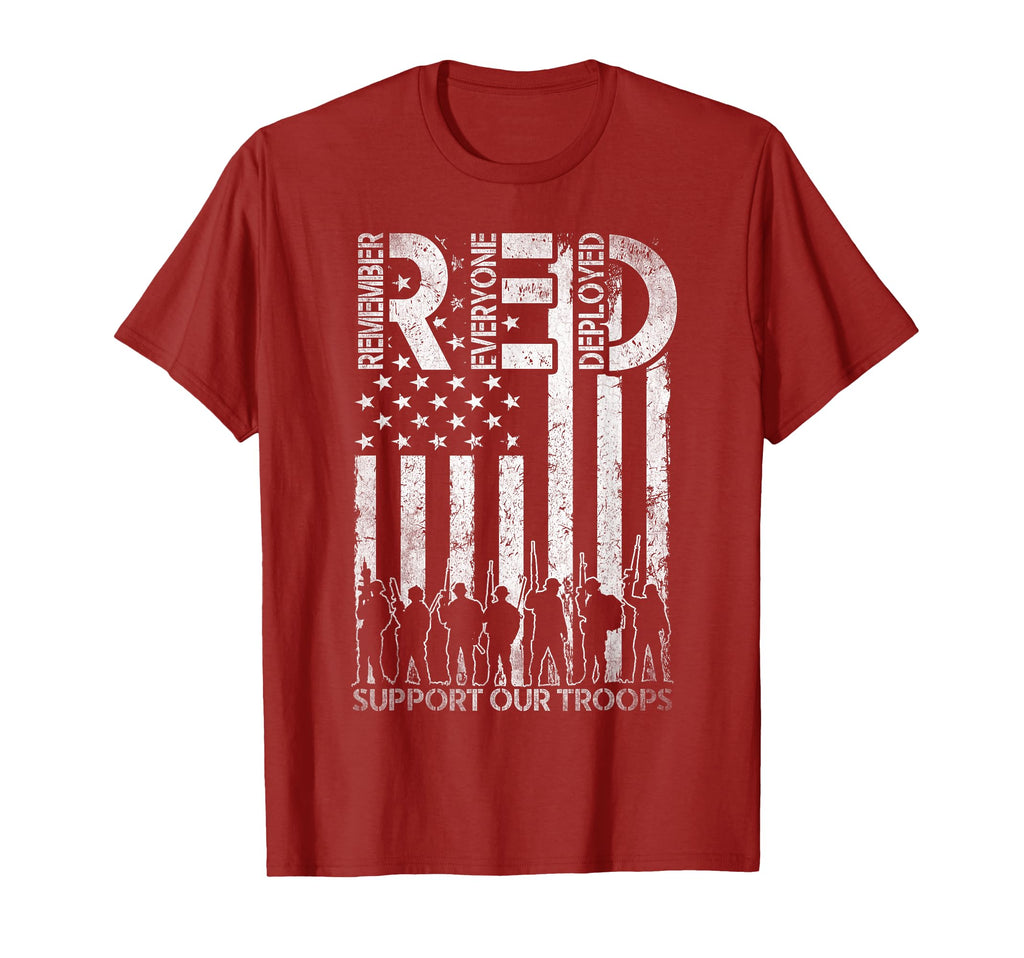 Red Friday Military Veteran Deployed Dad T-Shirt - Minimalist Print Unisex - T-Shirt, Sweatshirt, Hoodie