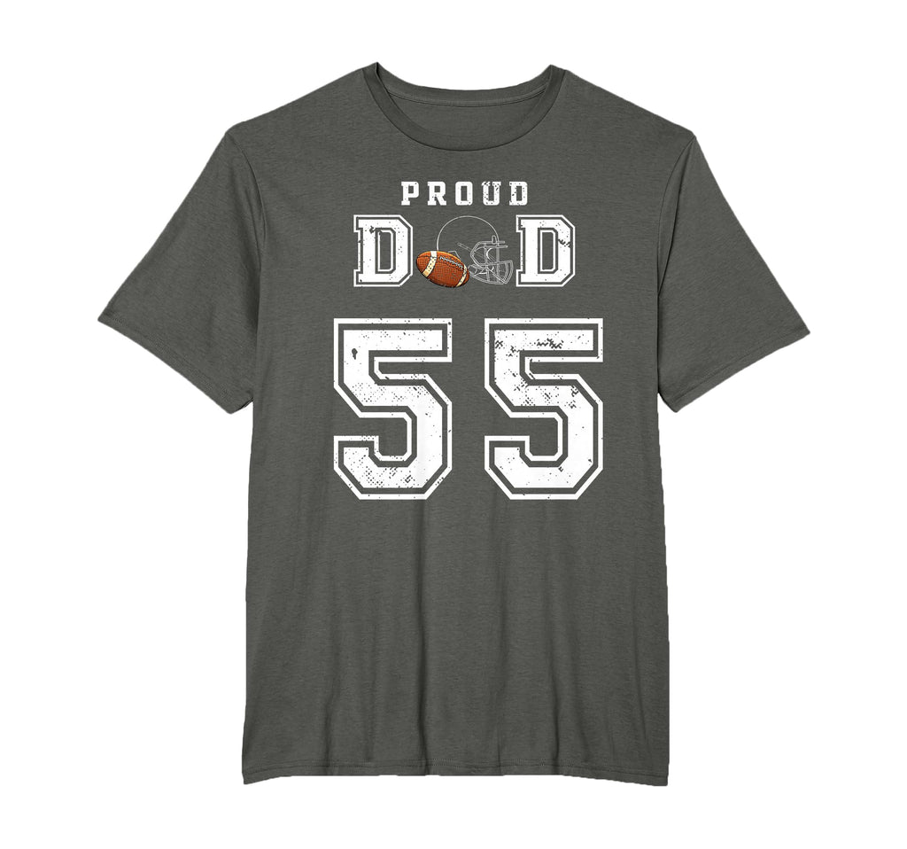 Custom Proud Football Dad Number 55 T-Shirt - Custom Art Print Unisex - T-Shirt, Sweatshirt, Hoodie
