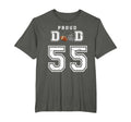 Custom Proud Football Dad Number 55 T-Shirt - Custom Art Print Unisex - T-Shirt, Sweatshirt, Hoodie