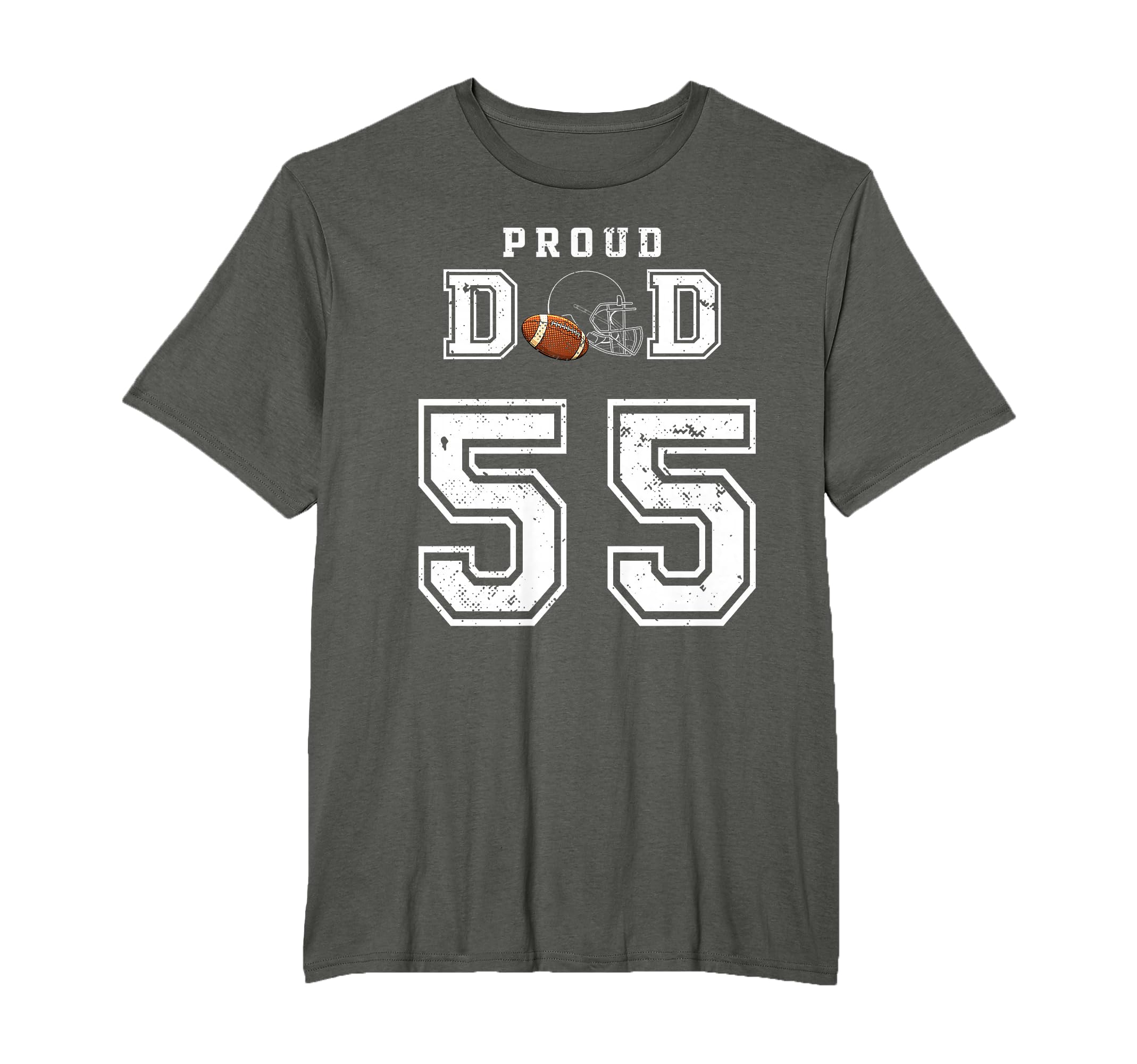 Custom Proud Football Dad Number 55 T-Shirt - Custom Art Print Unisex - T-Shirt, Sweatshirt, Hoodie