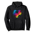 Rainbow Soccer Ball Heart Mom Fan Hoodie - Casual Everyday Wear for Adults - T-Shirt, Sweatshirt, Hoodie