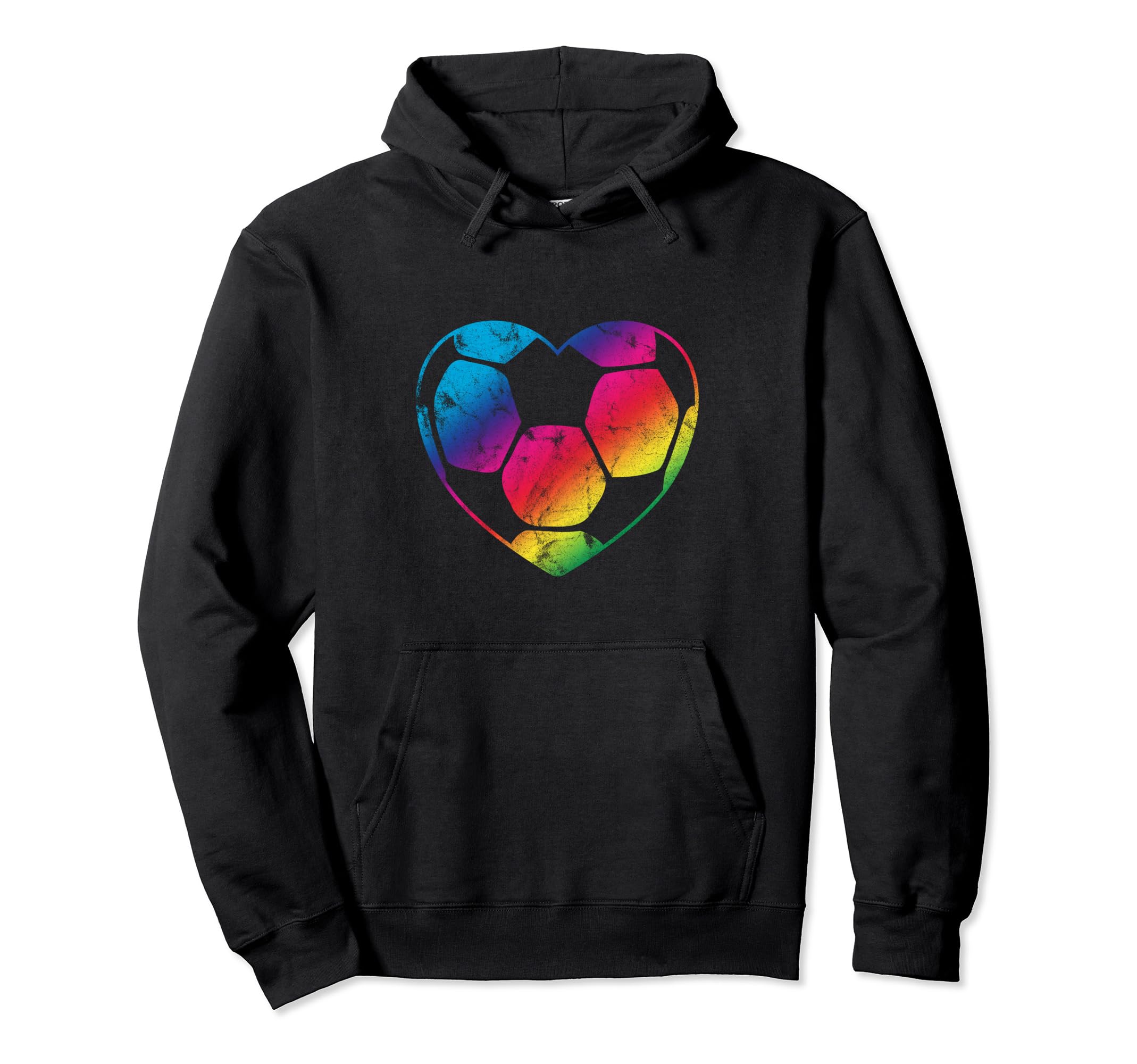Rainbow Soccer Ball Heart Mom Fan Hoodie - Casual Everyday Wear for Adults - T-Shirt, Sweatshirt, Hoodie