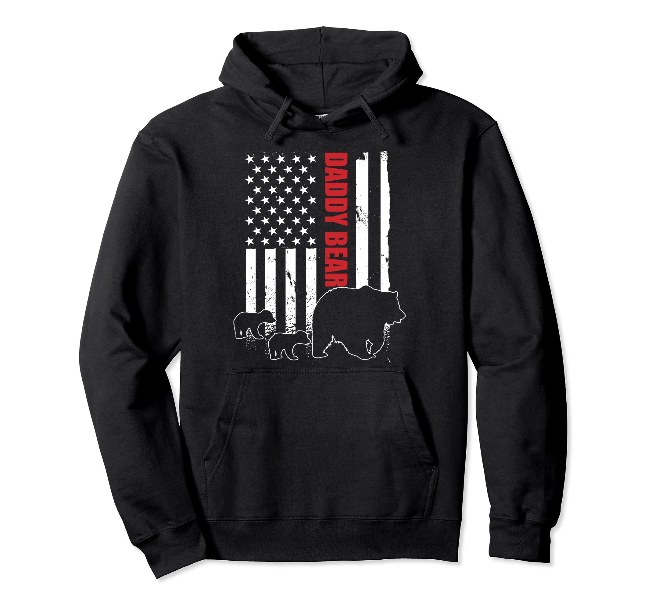 Daddy Bear 2 Cubs American Flag Daddy Hoodie - Novelty Apparel Men Women - T-Shirt, Sweatshirt, Hoodie