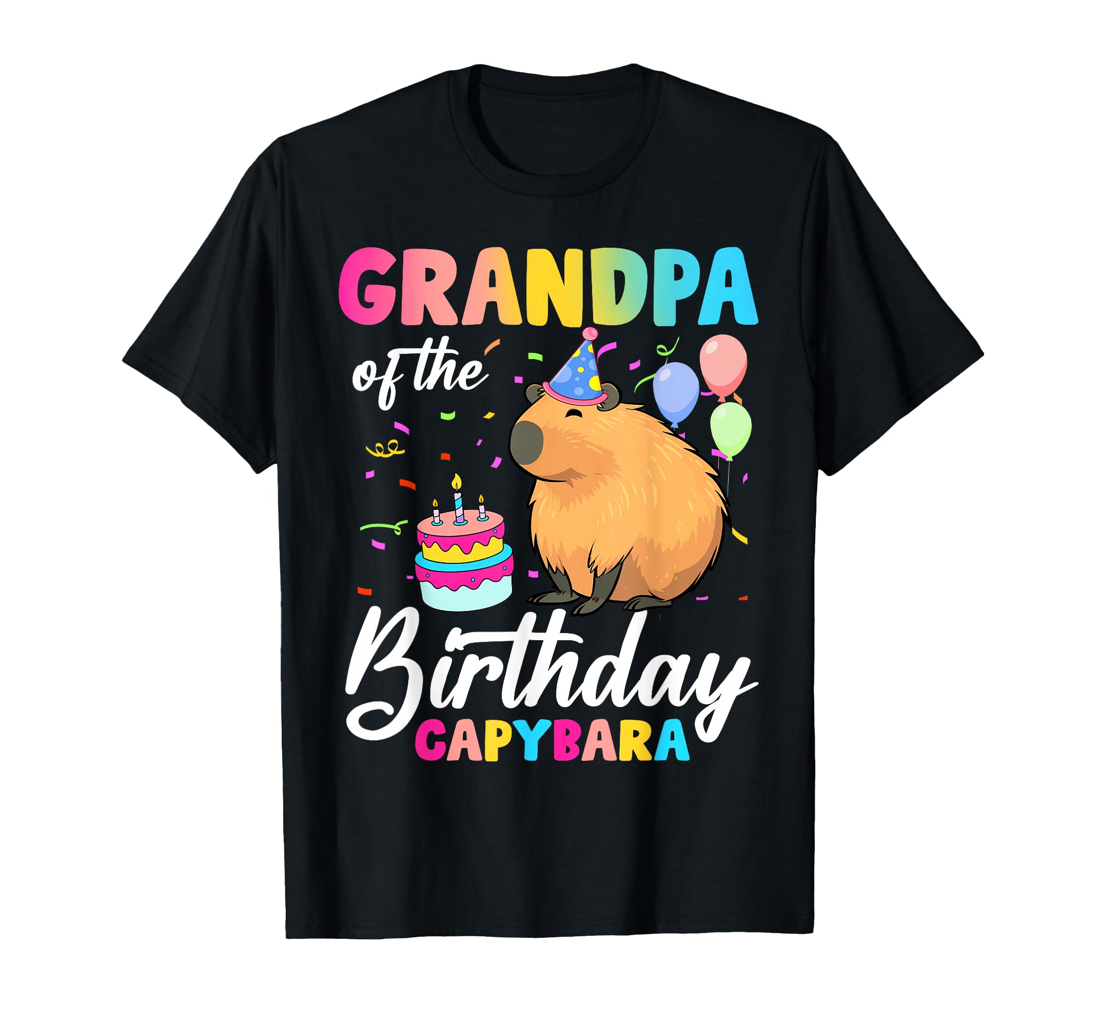 Grandpa Birthday Capybara Bday Party T-Shirt - Graphic Print for Adults - T-Shirt, Sweatshirt, Hoodie