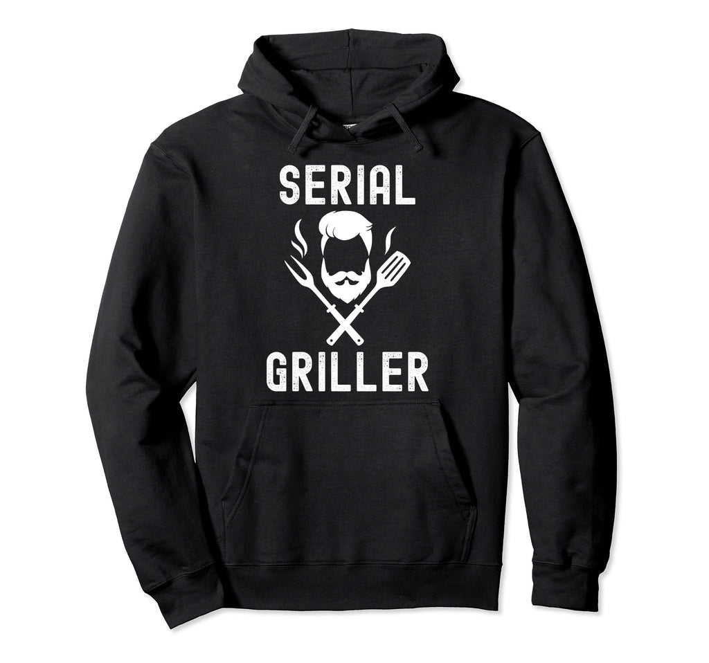 Funny Bbq Serial Griller Bearded Dad Hoodie - Minimalist Print for Adults - T-Shirt, Sweatshirt, Hoodie