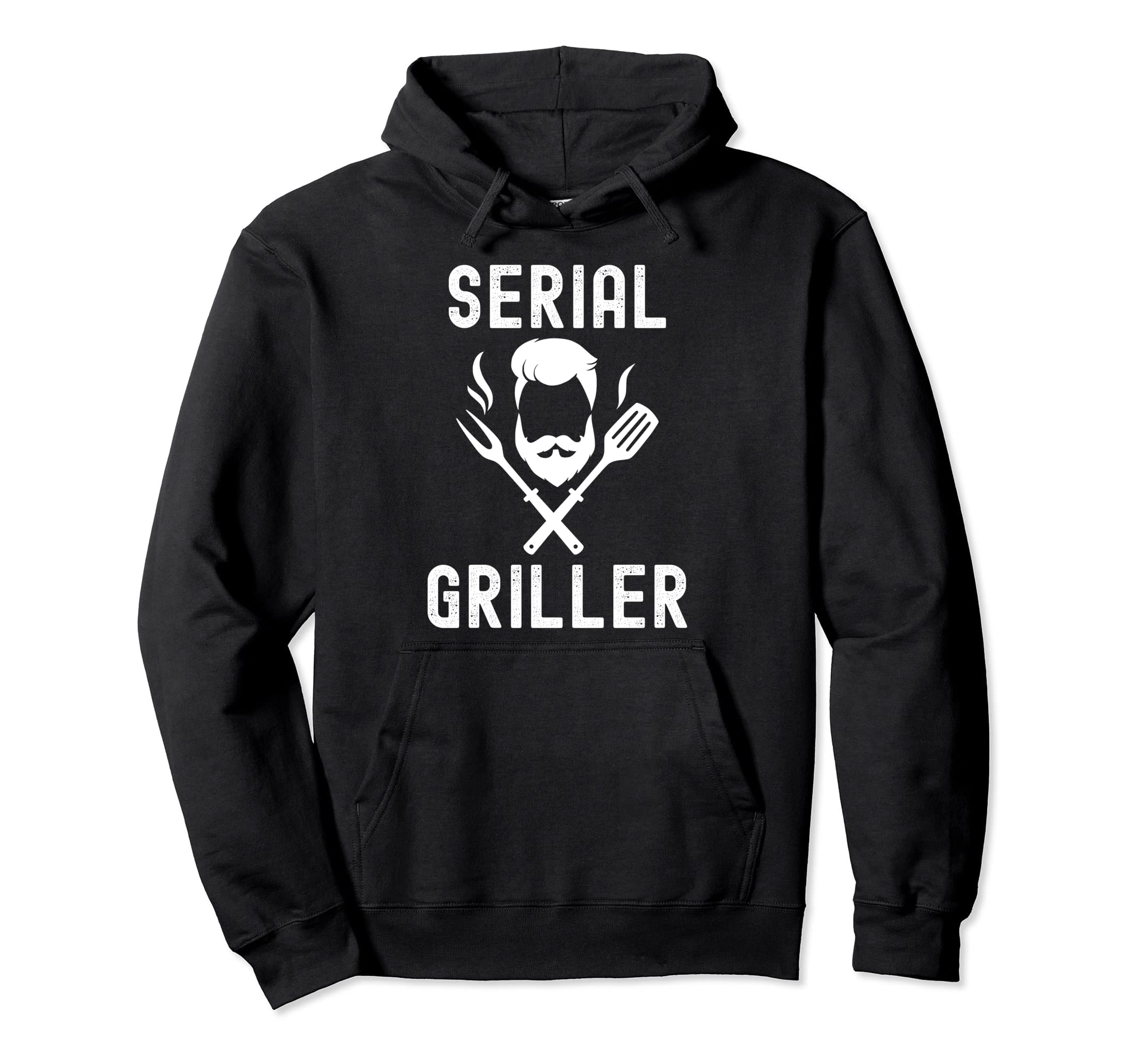 Funny Bbq Serial Griller Bearded Dad Hoodie - Minimalist Print for Adults - T-Shirt, Sweatshirt, Hoodie