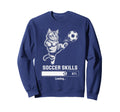 Funny Cat Soccer Skills Sweatshirt - Casual Everyday Wear for Adults - T-Shirt, Sweatshirt, Hoodie
