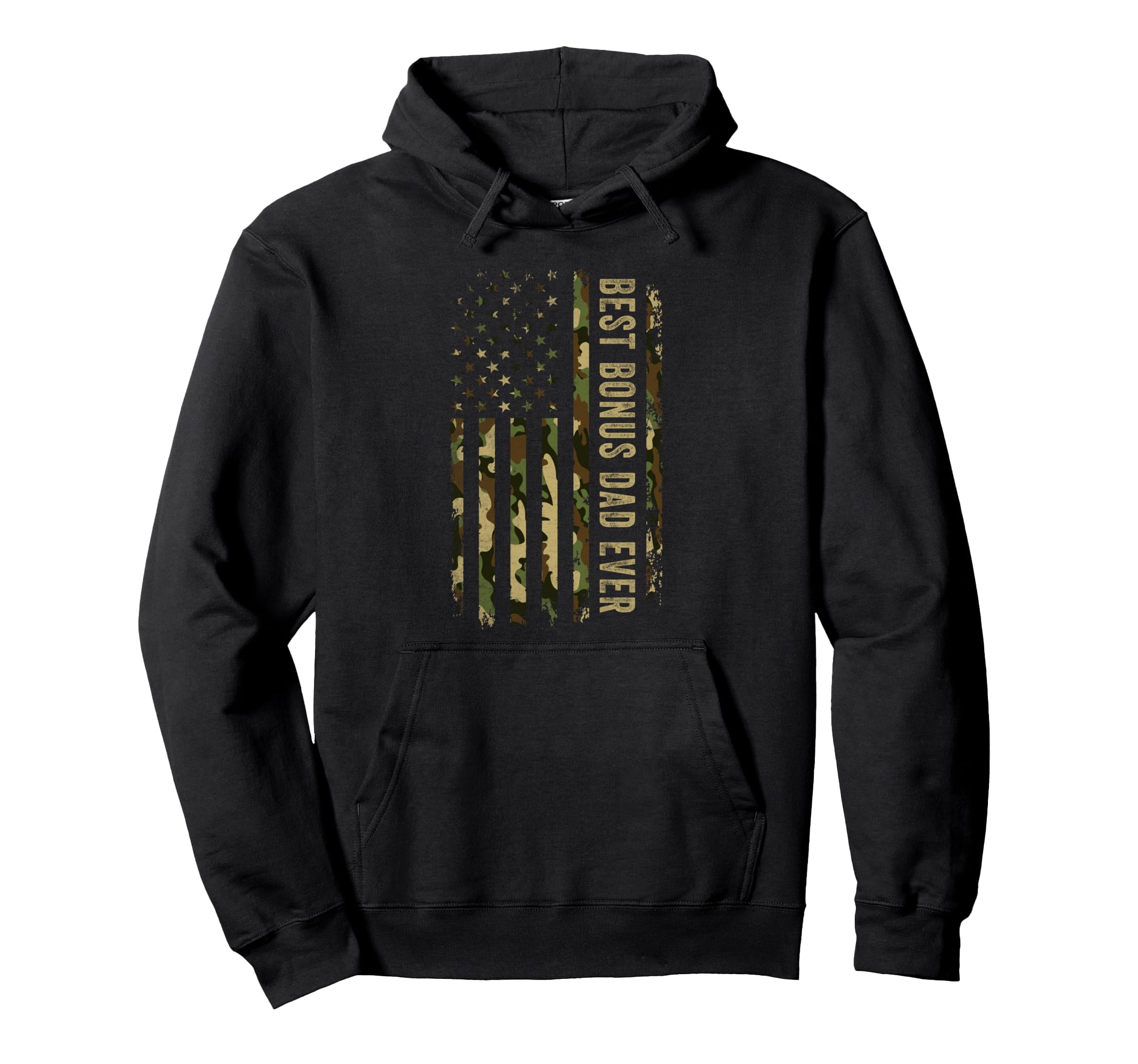Best Bonus Dad Ever American Usa Flag Hoodie - Aesthetic Graphic Unisex - T-Shirt, Sweatshirt, Hoodie