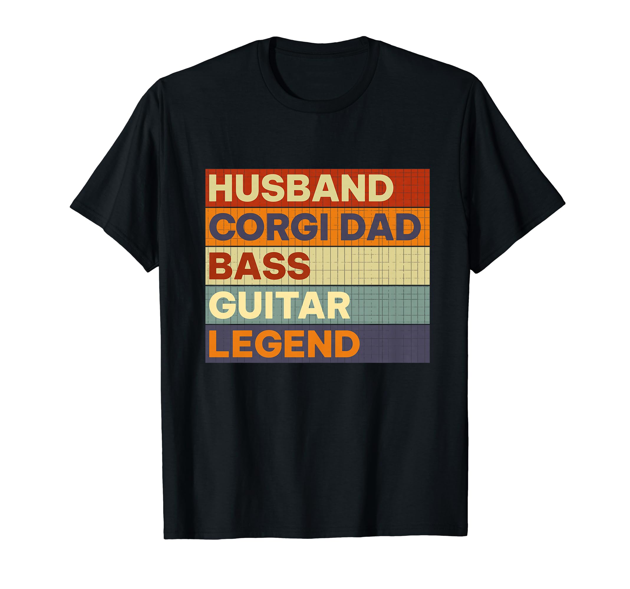 Husband Corgi Dad Bass Guitar Legend T-Shirt - Novelty Apparel Men Women - T-Shirt, Sweatshirt, Hoodie