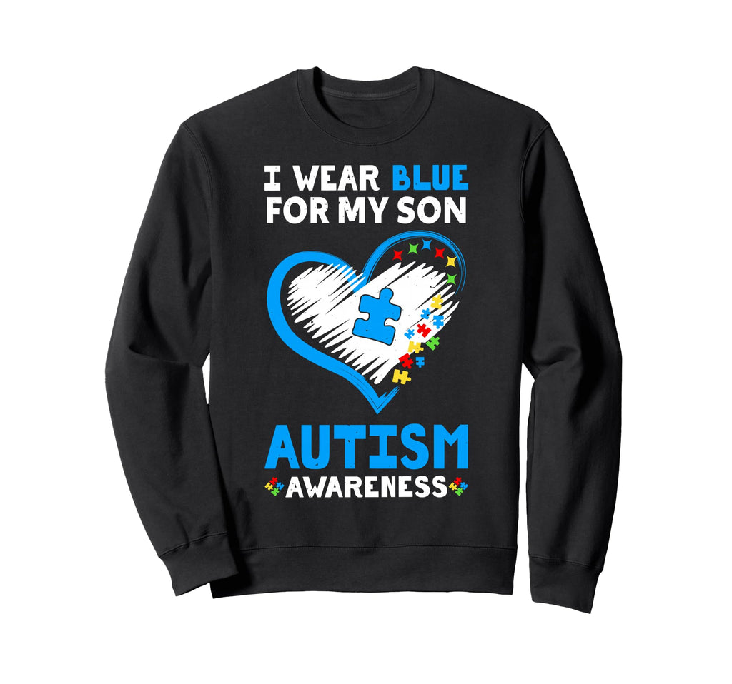 I Wear Blue My Son Autism Awareness Sweatshirt - Trendy Graphic for Adults - T-Shirt, Sweatshirt, Hoodie