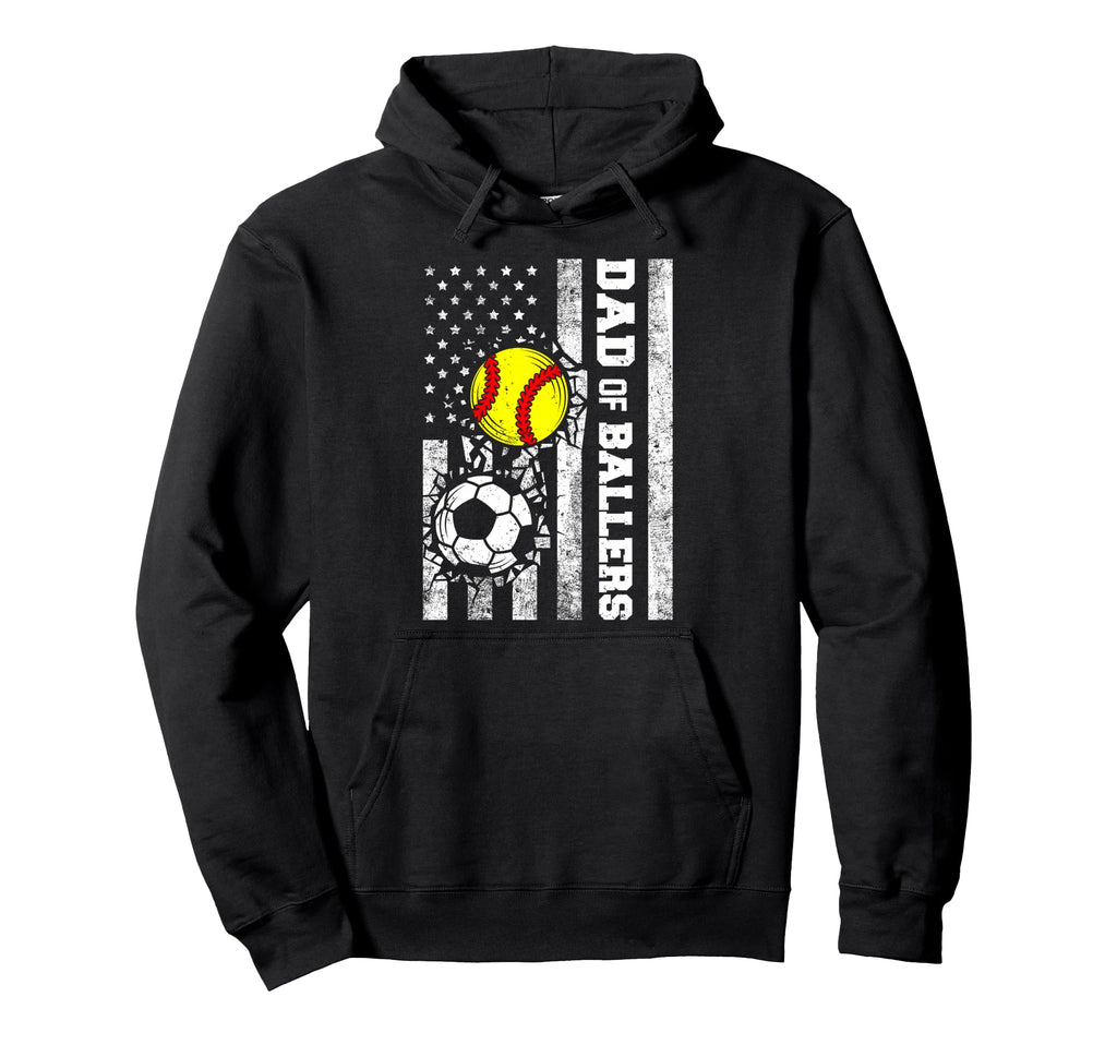 Dad Ballers Funny Usa Flag Soccer Hoodie - Aesthetic Graphic for Adults - T-Shirt, Sweatshirt, Hoodie