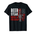 Beer Steak Guns Freedom American Flag T-Shirt - Minimalist Print Men Women - T-Shirt, Sweatshirt, Hoodie