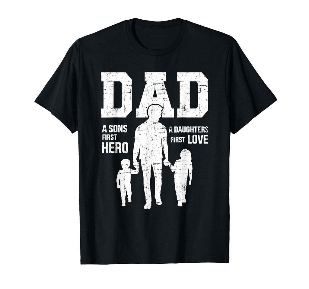 Dad Sons First Hero Daughter Love T-Shirt - Aesthetic Graphic Men Women - T-Shirt, Sweatshirt, Hoodie