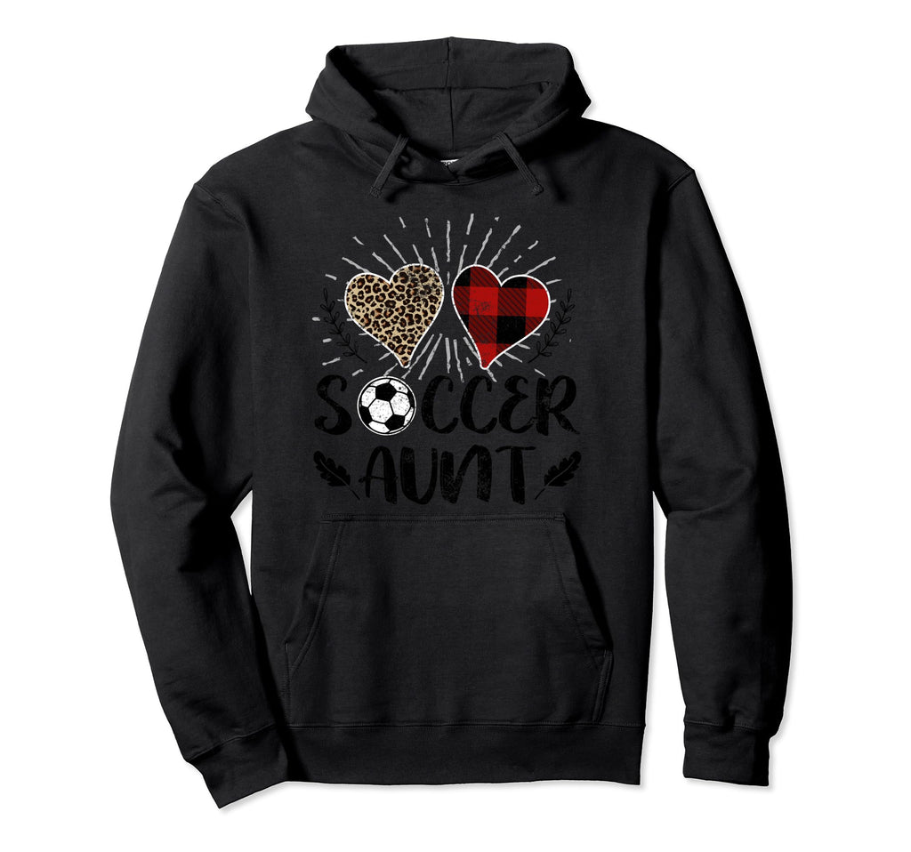 Soccer Aunt Buffalo Plaid Mothers Day Hoodie - Novelty Apparel for Adults - T-Shirt, Sweatshirt, Hoodie