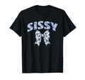 Sissy Coquette Toile Blue Bow Floral T-Shirt - Novelty Apparel for Adults - T-Shirt, Sweatshirt, Hoodie