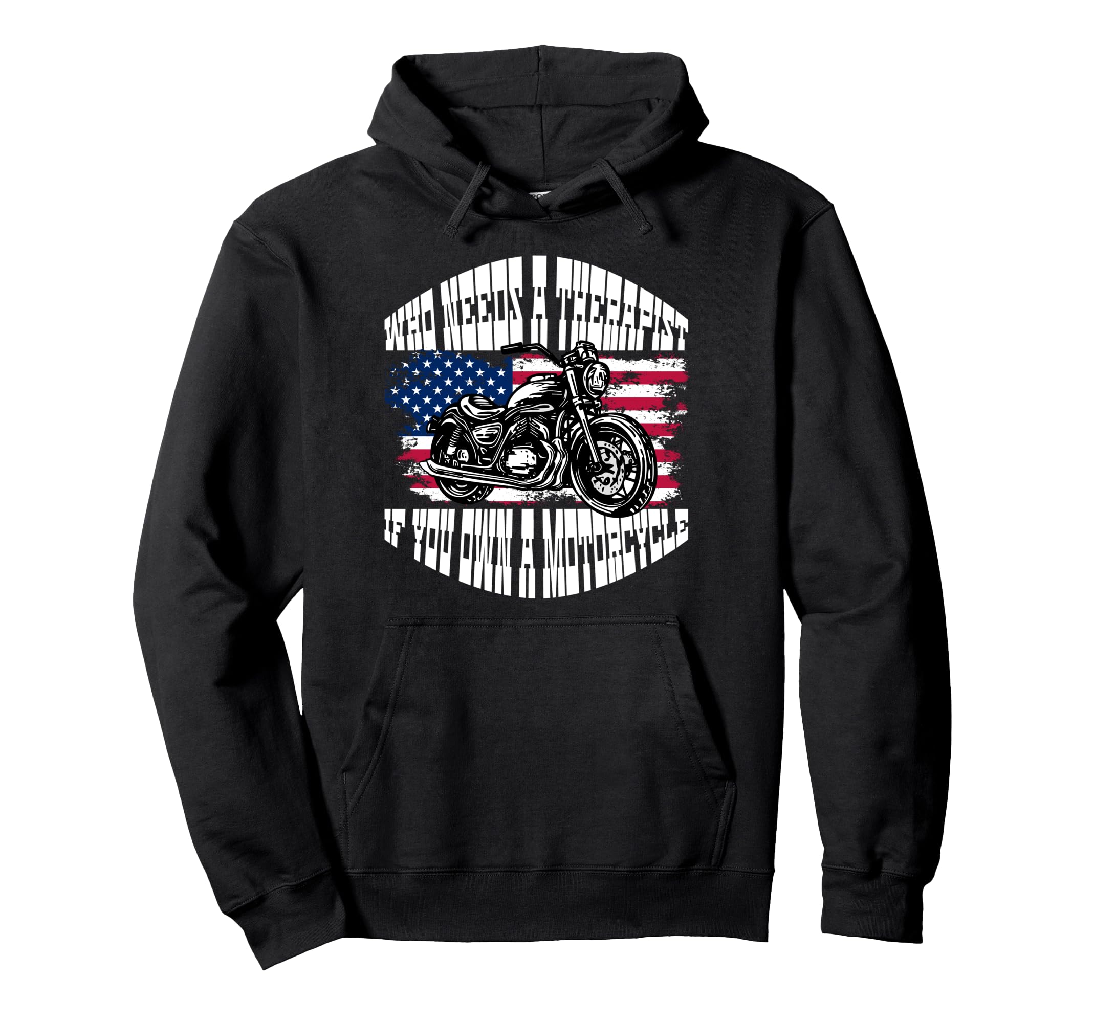 Biker Dad American Us Flag Motorcycle Hoodie - Aesthetic Graphic Unisex - T-Shirt, Sweatshirt, Hoodie